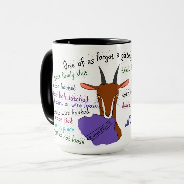 Taza Cabra, artista de escape, cabra toggenburg, cabras (Anverso izquierdo)