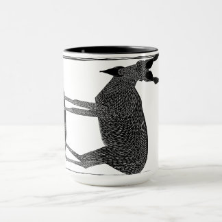 Taza Cabra aterradora cuando bebes café! Abstracto