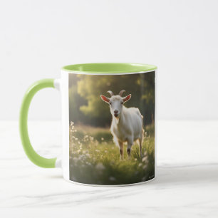 Taza "Cabra blanca elegante - Vida de granja serena