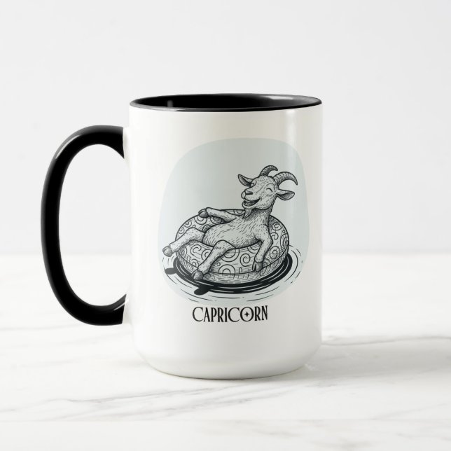 Taza Cabra Divertida Capricornio Zodíaco Cumpleaños Nav (Izquierda)
