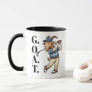 Taza Cabra divertida golfista balanceando palo