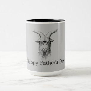 Taza Cabra Hipster Con Gafas