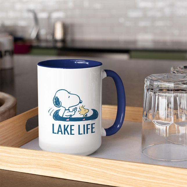 Taza Cacahuetes | Canoa Snoopy & Woodstock (Mug on tray)
