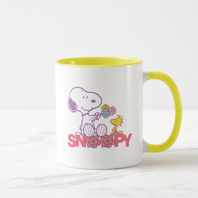Taza Cacahuetes | Flores Snoopy & Woodstock (Derecha)