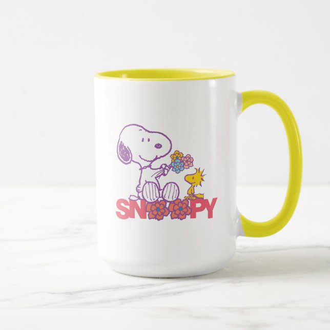 Taza Cacahuetes | Flores Snoopy & Woodstock (Derecha)
