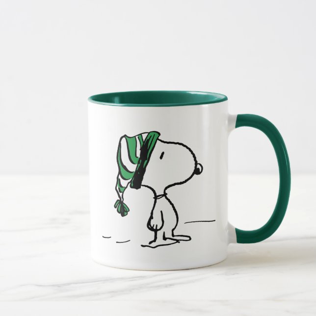Taza Cacahuetes | Gorra de nieve verde de Snoopy (Derecha)