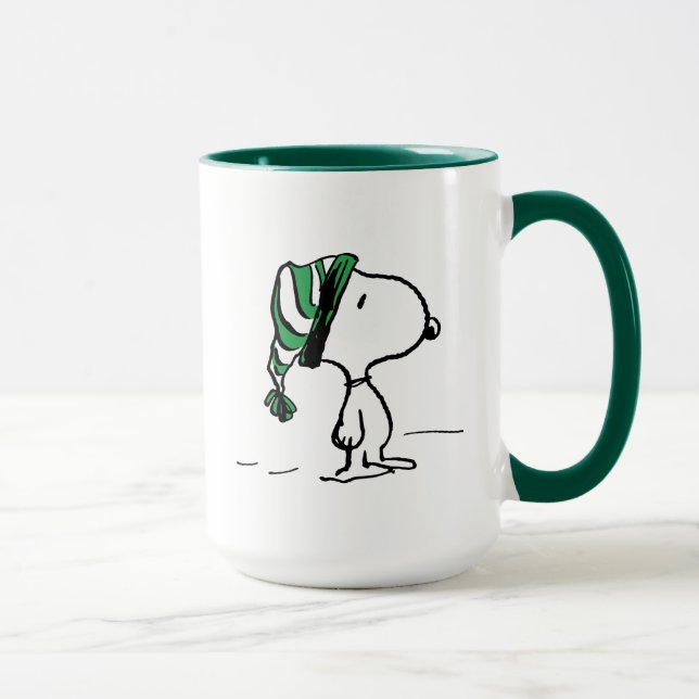Taza Cacahuetes | Gorra de nieve verde de Snoopy (Derecha)
