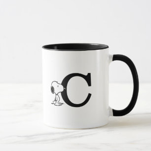 Taza Cacahuetes   Monograma C de Snoopy