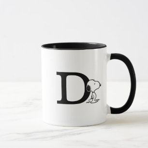Taza Cacahuetes   Monograma D de Snoopy