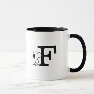 Taza Cacahuetes Monograma F de Snoopy