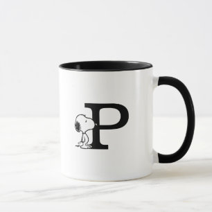 Taza Cacahuetes   Monograma P de Snoopy