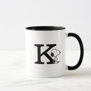 Taza Cacahuetes   Monograma Snoopy K
