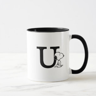 Taza Cacahuetes   Monograma U de Snoopy