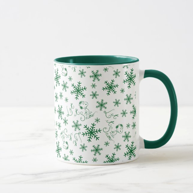 Taza Cacahuetes | Navidades Snoopy Let It Snow Pattern (Derecha)
