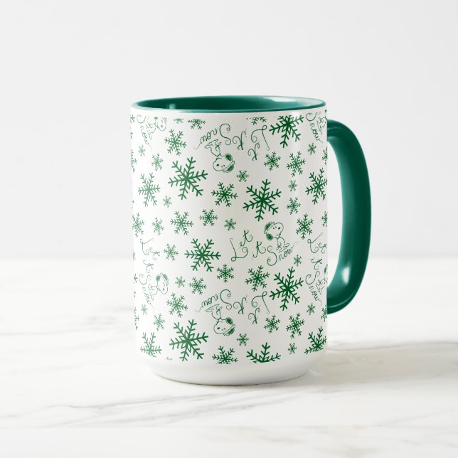 Taza Cacahuetes | Navidades Snoopy Let It Snow Pattern (Anverso derecho)