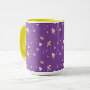 Taza Cacahuetes Patrón cardíaco púrpura de Woodstock