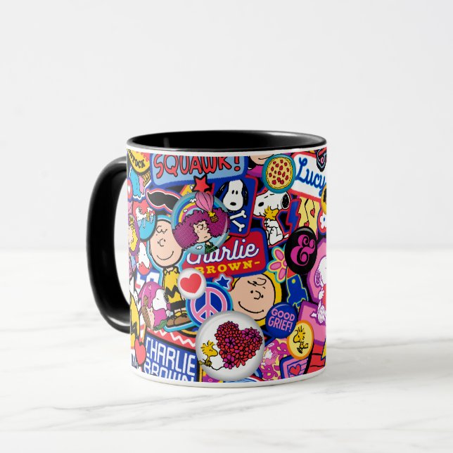 Taza Cacahuetes | Patrón de parches de mixtape (Anverso izquierdo)