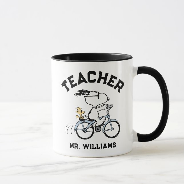 Taza Cacahuetes | Profesor de Bicicleta Snoopy & Woodst (Derecha)