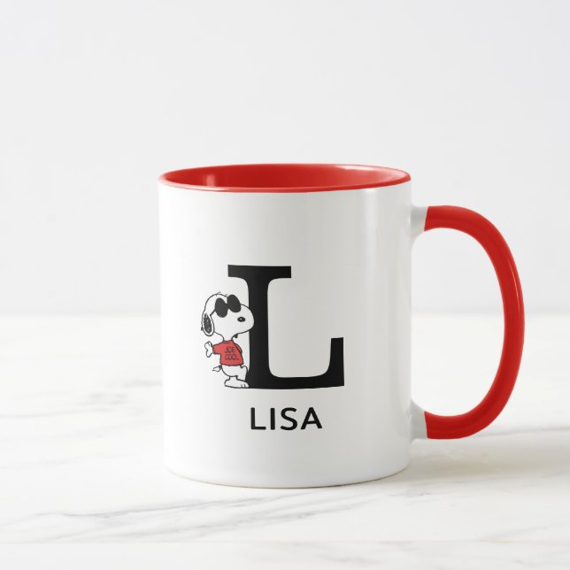 Taza Cacahuetes | Snoopy "Joe Guay" | Nombre y Monogram (Derecha)