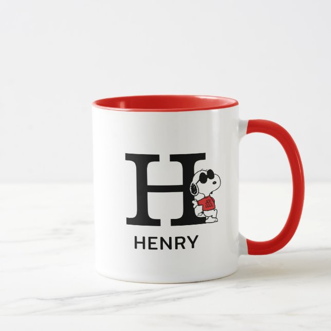 Taza Cacahuetes | Snoopy "Joe Guay" | Nombre y monogram (Derecha)