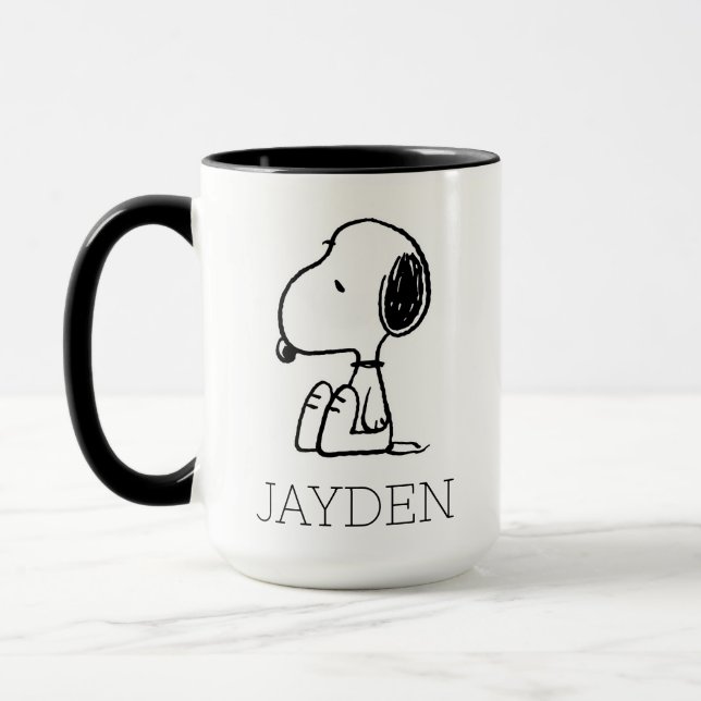 Taza Cacahuetes | Snoopy Mirando hacia abajo | Añadir s (Izquierda)