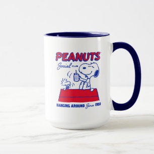 Taza Cacahuetes   Snoopy & Woodstock colgando alrededor