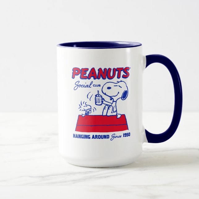 Taza Cacahuetes | Snoopy & Woodstock colgando alrededor (Derecha)