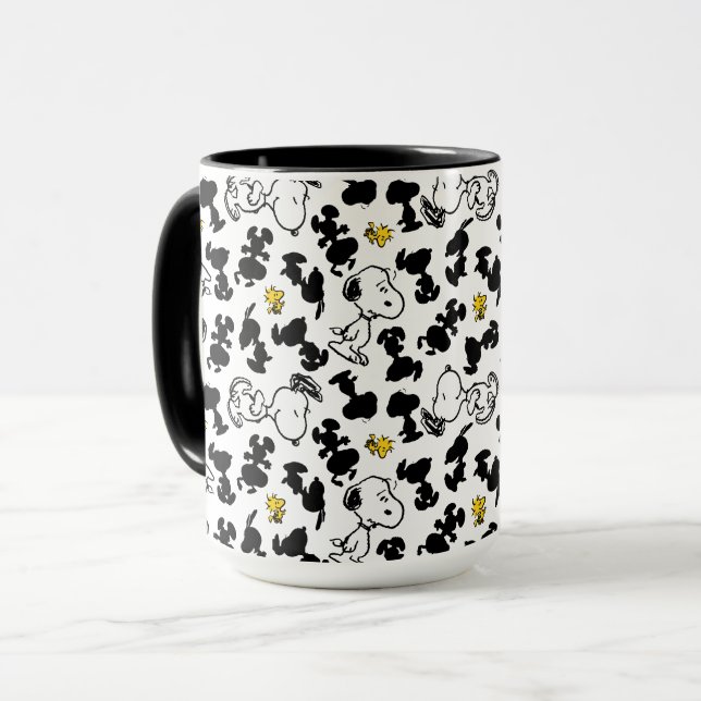 Taza Cacahuetes | Snoopy & Woodstock Shadow Pattern (Anverso izquierdo)