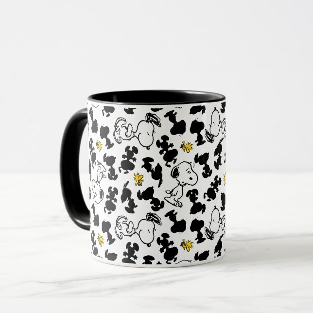 Taza Cacahuetes | Snoopy & Woodstock Shadow Pattern (Anverso izquierdo)