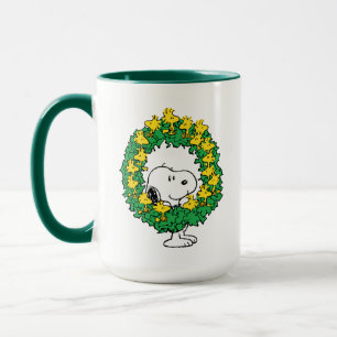 Taza Cacahuetes   Wreath de Navidades Snoopy y Woodstoc