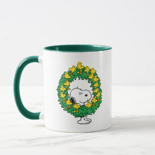 Taza Cacahuetes   Wreath de Navidades Snoopy y Woodstoc