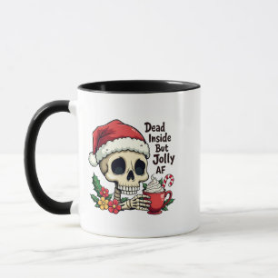 Taza Cacao Caliente Jolly AF Muerto por Dentro Calavera