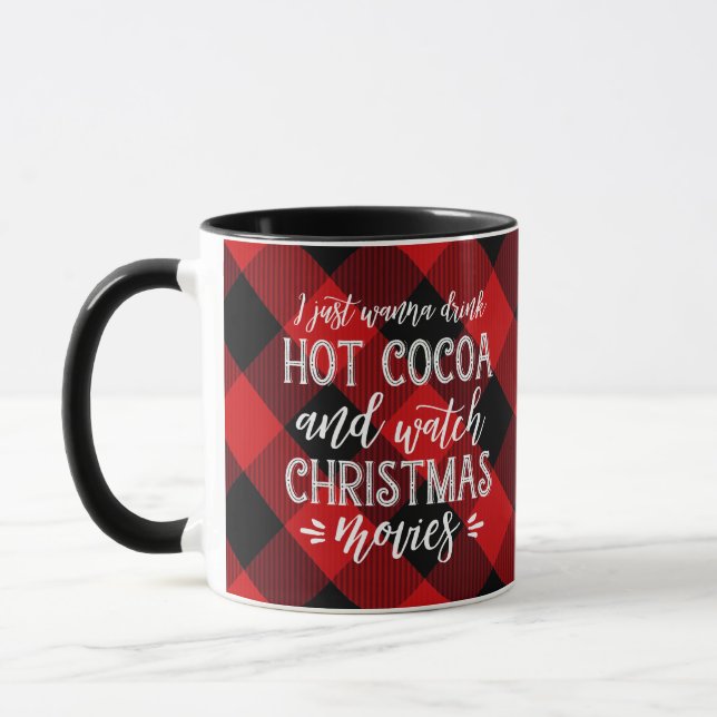 Taza Cacao caliente y películas | Rojo | NAVIDADES (Izquierda)