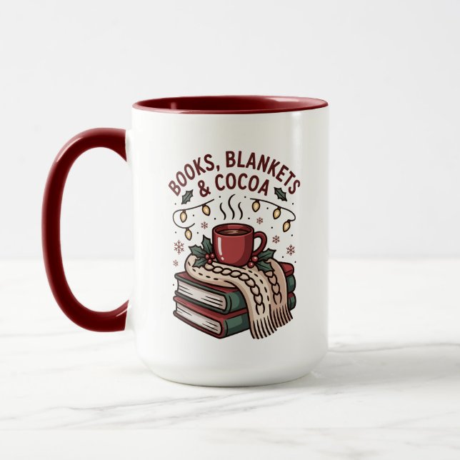 Taza Cacao Navideño Acogedor & Libro (Izquierda)