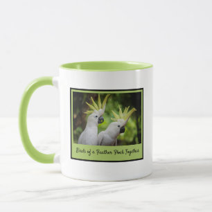Taza Cacatúa de Pájaros de una Pluma que se Agrupan