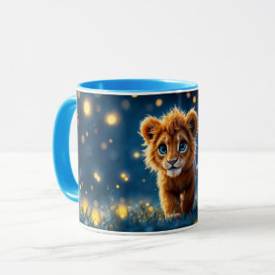 Taza Cachorro adorable de león con ojos brillantes