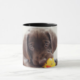 Taza Cachorro de chocolate con pato de juguete