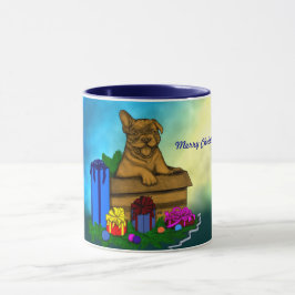 Taza Cachorro en una caja , Feliz Navidad