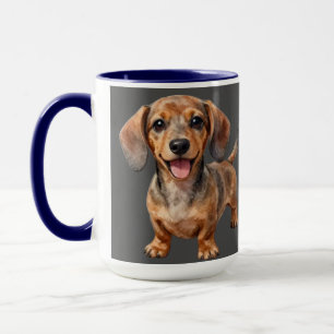 Taza Cachorro feliz de raza Dachshund