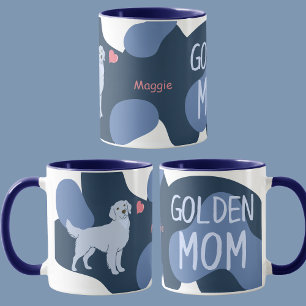 Taza Cachorro Golden Retriever Azul Hielo con Nombre Pe