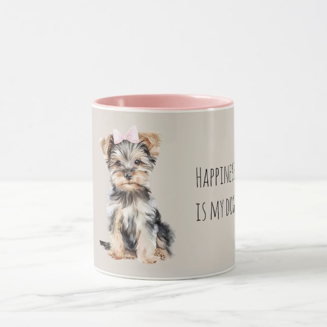 Taza Cachorro Marrón Dulce con Lazo (Centro)