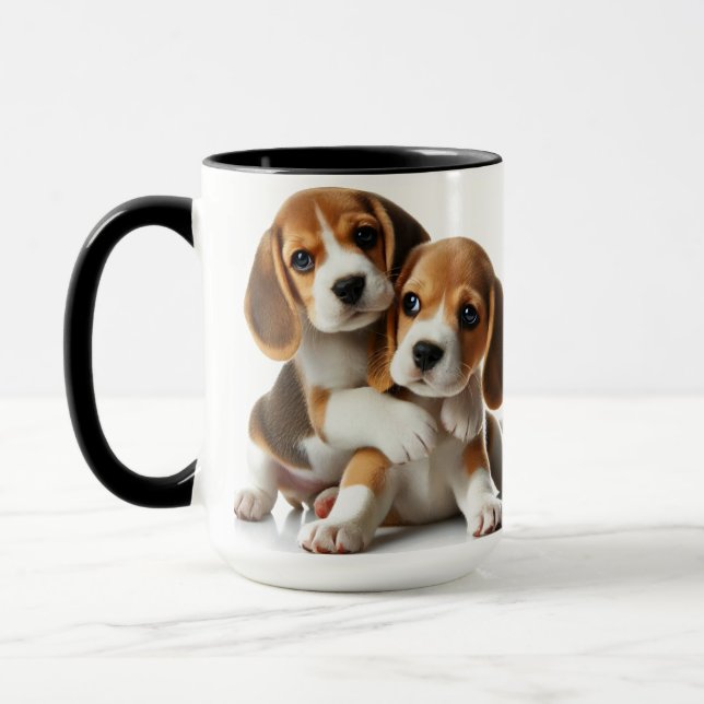 Taza ¡Cachorros Beagle! ¡personalizar Tu Mug! (Izquierda)