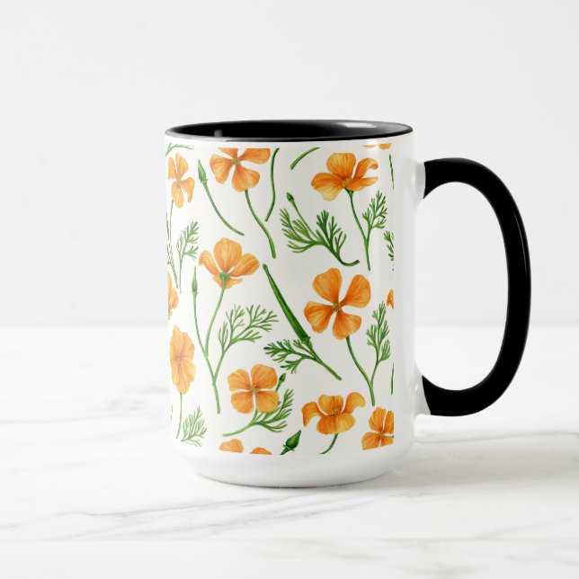 Taza Cachorros de California, flores de verano, volunta (Derecha)