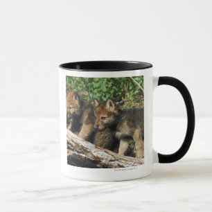 Taza Cachorros de lobo de madera