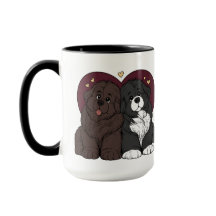 Cachorros de perro Terranova abrazándose