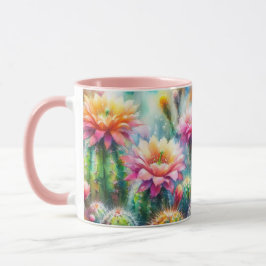 Taza Cacti Suculento de Flores de Agua