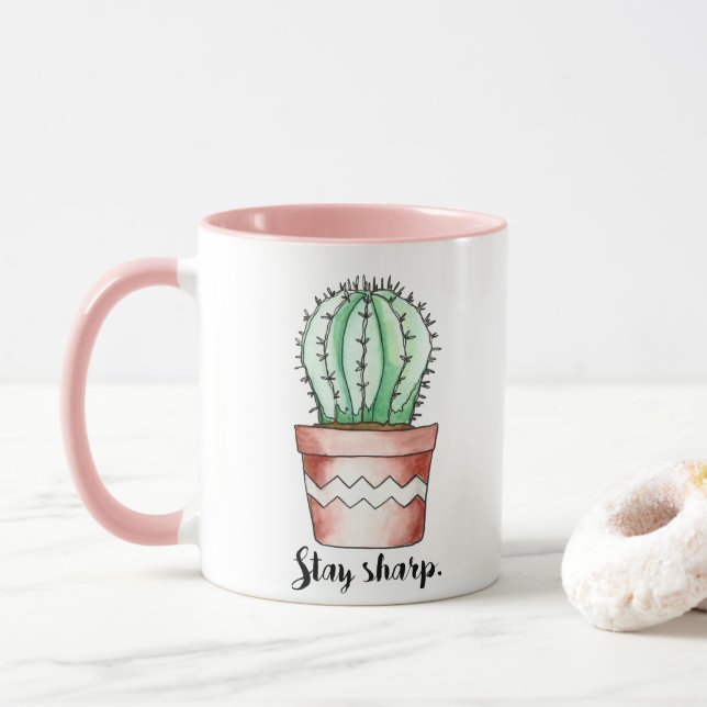 Taza Cactus Afila Tu Ingenio (Con donut)