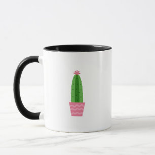 Taza Cactus botánicos en maceta rosa