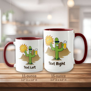 Taza Cactus con cerveza
