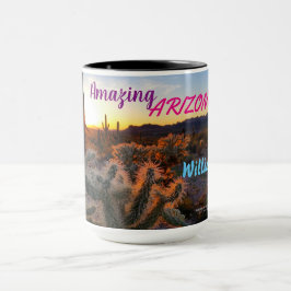 Taza Cactus con el desierto de la superstición de la